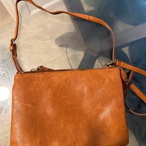 Oak & Tan Leather Crossbody Bag